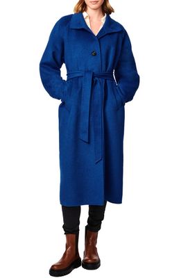Bernardo Longline Double Face Wool Blend Coat in Cobalt