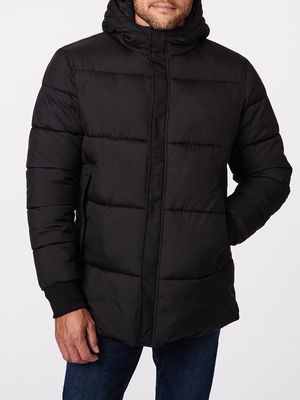 Bernardo Men's Hooded Puffer Jacket in Black