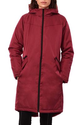Bernardo Micro Breathable Hooded Water Resistant Raincoat in Berry Potion