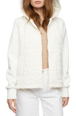 Bernardo Mixed Media Quilted Jacket in Warm White
