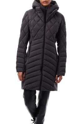 Bernardo Mixed Media Water Resisant Quilted Puffer Jacket in Titan