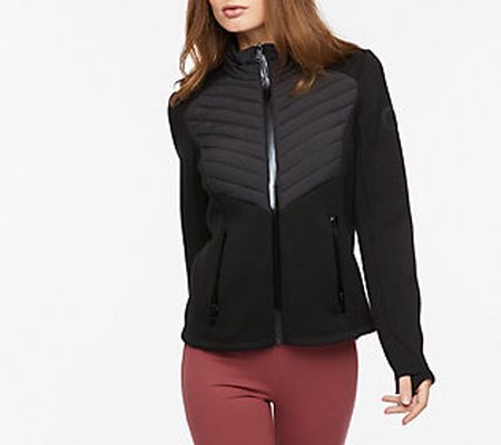 Bernardo Neoprene Jacket with Quilted Accents
