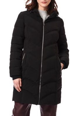 Bernardo Stretch Hooded Puffer Jacket in Black at Nordstrom, Size X-Small