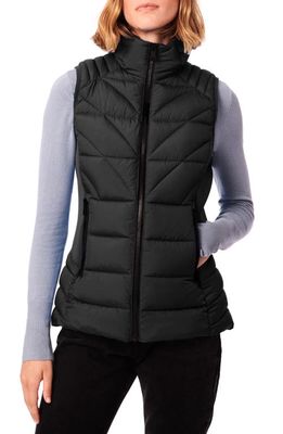 Bernardo Water Resistant Packable Puffer Vest in Black
