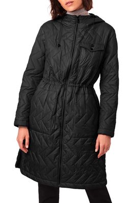 Bernardo Zigzag Quilted Water Resistant Recycled Polyester Jacket in Black
