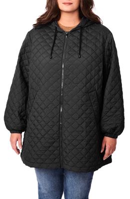 Bernardo Zip Front Water Resistant Liner Jacket in Black