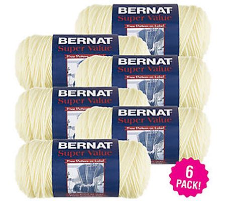Bernat Multipack of 6 Natural Super Value Solid Yarn