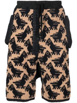 Bernhard Willhelm intarsia-knit drawstring shorts - Brown