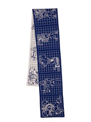 Bernhard Willhelm intarsia-knit two-tone scarf - Blue