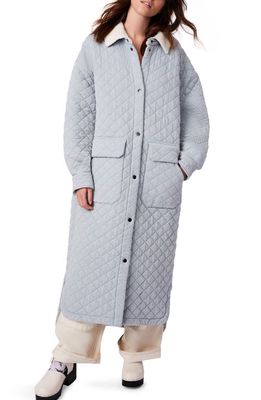 BERNIE Country Charm Quilted Longline Cotton Jacket in Light Foam