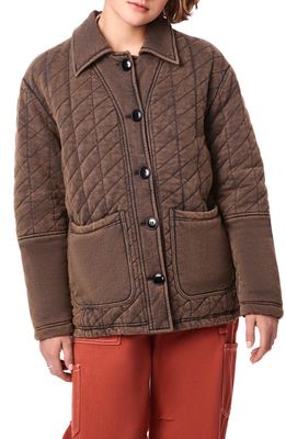 BERNIE Quilted Cotton French Terry Jacket in Asphalt