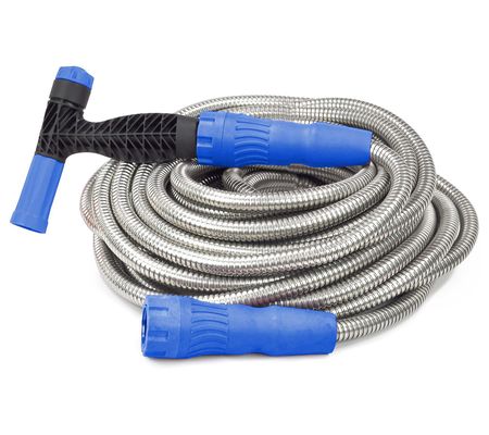 Bernini 75' Expanding Metal Garden Hose with 2- in-1 Nozzle