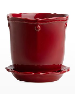 Berry And Thread Ruby 5.25 Inch Planter And Saucer