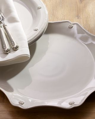 Berry & Thread Scallop Platter/Charger - Whitewash