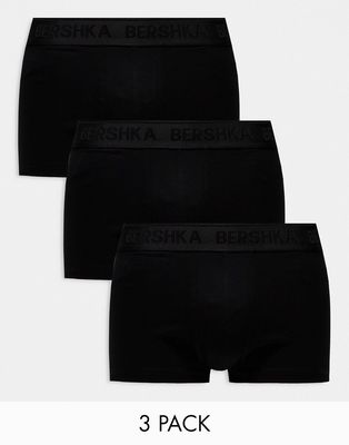 Bershka 3-pack boxers in black