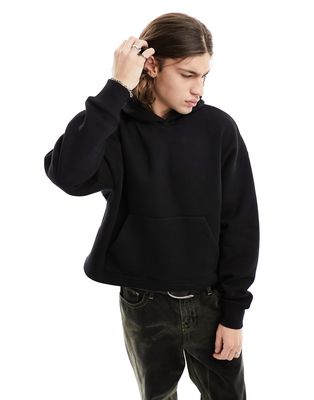 Bershka boxy hoodie in black