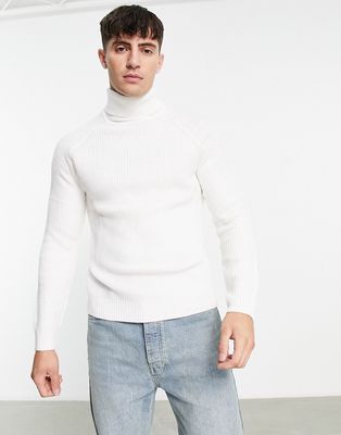 Bershka chunky knit sweater in white