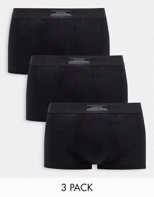 Bershka essential boxer shorts in black