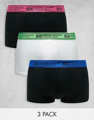 Bershka essential contrast boxer shorts in multi