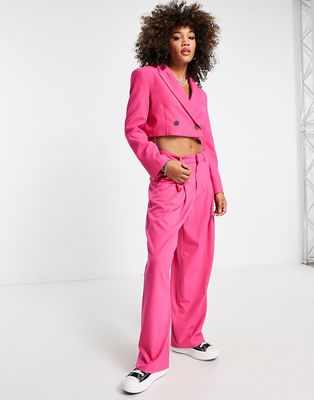 Bershka high waist pants in pink