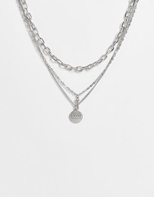 Bershka layered chain necklaces in silver