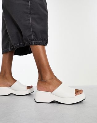 Bershka platform sandals in white