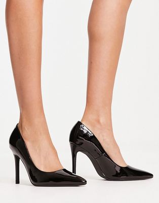Bershka pointed stiletto heel in hot black
