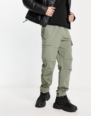 Bershka ripstop cargo pants in khaki-Green