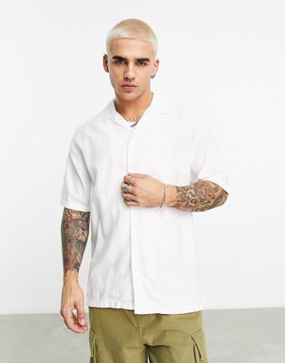 Bershka rustic relaxed shirt in white