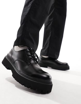 Bershka smart shoes in black