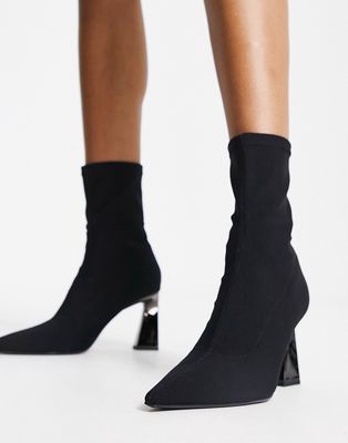 Bershka sock boots in black lycra