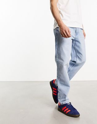 Bershka straight vintage jeans in light blue