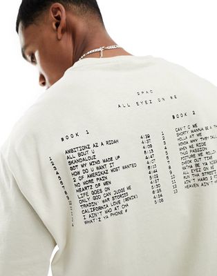 Bershka Tupac printed t-shirt in white