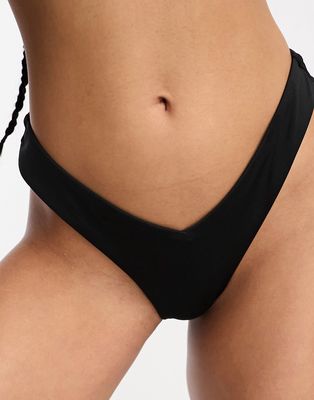 Bershka v-shape bikini bottoms in black