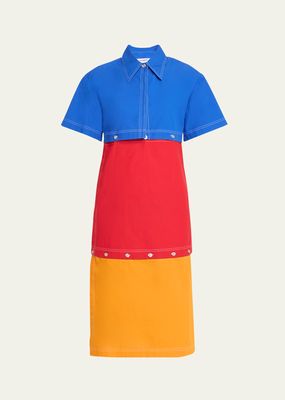 Berthe Detachable Colorblock Shirtdress