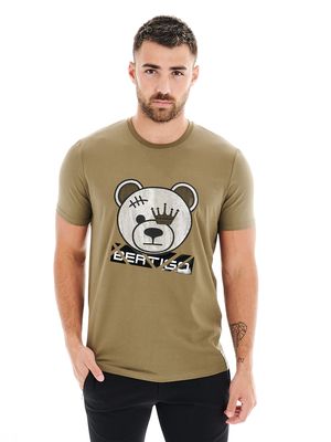 Bertigo Men's Teddyice Graphic T-Shirt in Olive