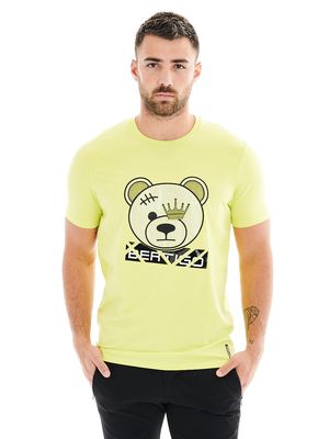 Bertigo Men's Teddyice Graphic T-Shirt in Yellow