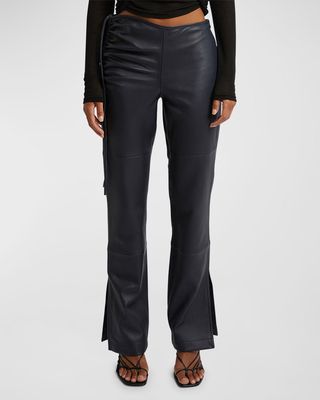 Bertoia Ruched Leather Pants