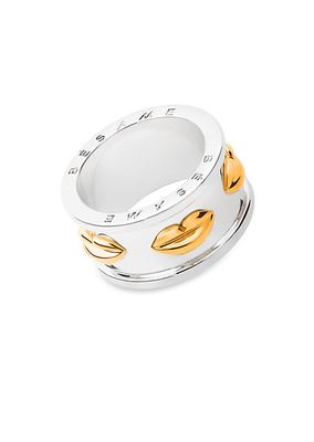 Besame Sterling Silver & 23K Gold Vermeil Lips Ring