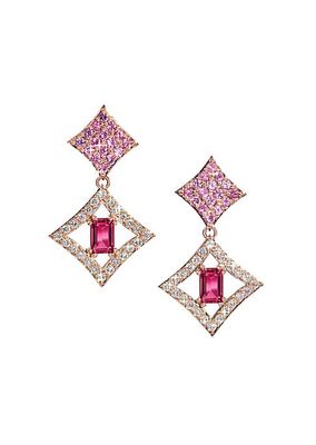 Bespoke Regalo 14K Rose Gold & Multi-Gemstone Drop Earrings