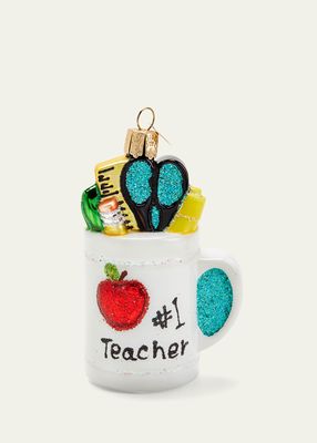 Best Teacher Mug Christmas Ornament