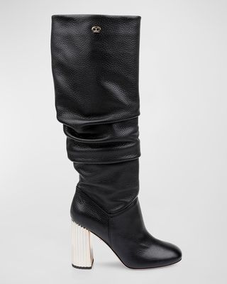 Bethany Slouchy Leather Knee Boots