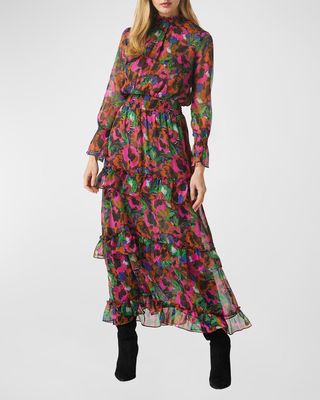 Bethany Tiered Floral Chiffon Maxi Dress