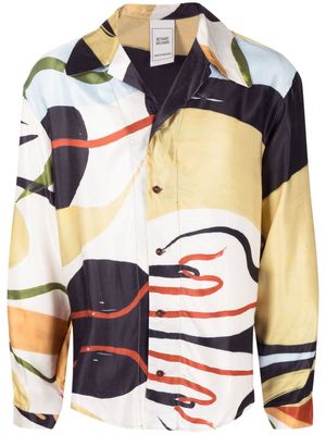 Bethany Williams abstract-print cotton-silk shirt - Yellow