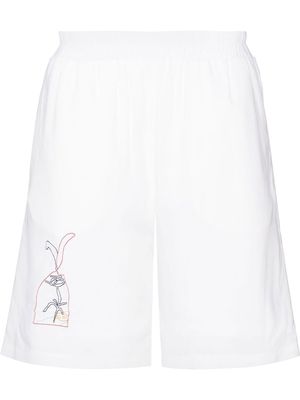 Bethany Williams embroidered track shorts - White