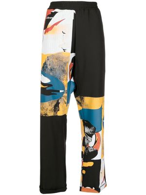 Bethany Williams graphic-print straight-leg trousers - Black