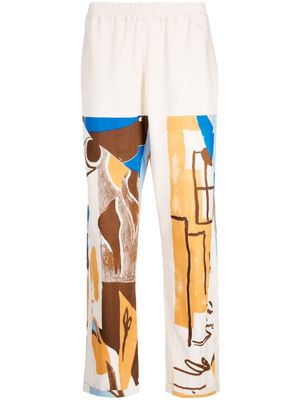 Bethany Williams graphic-print track pants - Neutrals