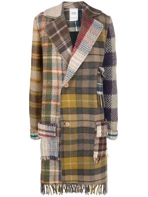 Bethany Williams patchwork checked coat - Brown