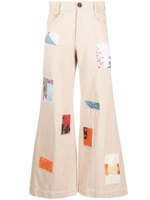 Bethany Williams patchwork wide-leg trousers - Neutrals