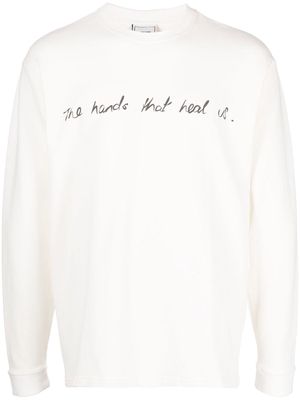 Bethany Williams slogan-print cotton sweatshirt - White